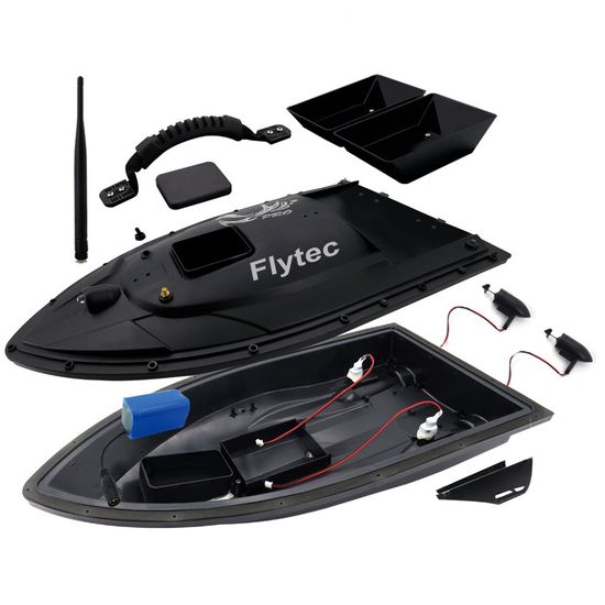 Кораблик для прикормки рыбы на 2 отсека Flytec V500, на радиоуправлении, до 500 м, черный 7491 фото