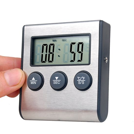 Кухонный термометр с выносным щупом + таймер UChef TP-700, для мяса, с магнитом и сигнализатором 7582 фото