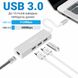USB Type-C Хаб | адаптер на 3 порта USB 3,0 для ноутбука Addap MH-05, с интернет подключением Ethernet RJ-45 7770 фото 2