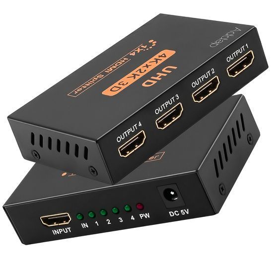 Активный HDMI разветвитель на 4 порта Addap HVS-02, четырехнаправленный видео сплиттер 4К 7583 фото