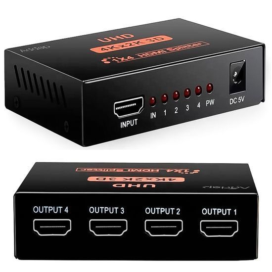 Активный HDMI разветвитель на 4 порта Addap HVS-02, четырехнаправленный видео сплиттер 4К 7583 фото