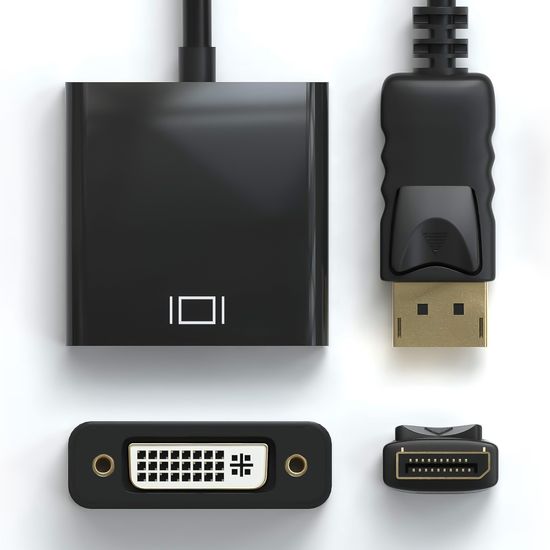Адаптер, конвертер цифрового видеосигнала с DisplayPort на аналоговый DVI Addap DP2DVI-01, Full HD 1080P