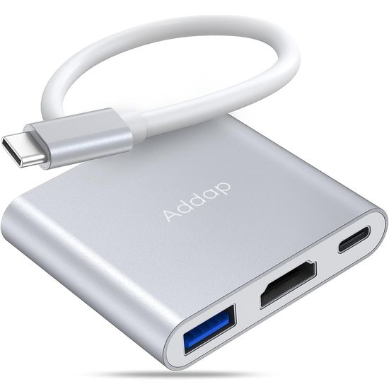 USB Type-C хаб 3в1: USB 3,0 + HDMI + Type-C, мультифункциональный разветвитель для ноутбука Addap MH-06 7771 фото