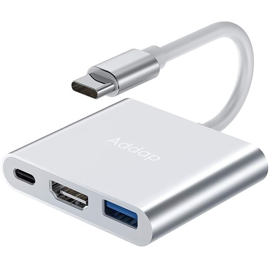 USB Type-C хаб 3в1: USB 3,0 + HDMI + Type-C, мультифункциональный разветвитель для ноутбука Addap MH-06 7771 фото