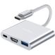 USB Type-C хаб 3в1: USB 3,0 + HDMI + Type-C, мультифункціональний розгалужувач для ноутбука Addap MH-06 7771 фото 1