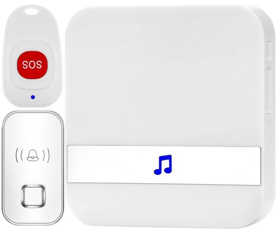 2в1 бездротовий дверний дзвінок з кнопкою виклику SOS Digital Lion WDB-09, до 150м 1038 фото