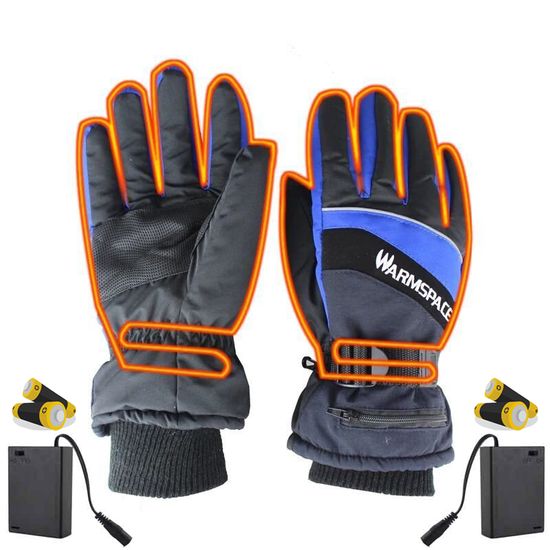 Зимові рукавички з підігрівом лижні uWarm GF0126H на батарейках, розмір L, сині 7634 фото