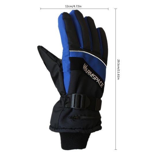 Зимние перчатки с подогревом лыжные uWarm GF0126H на батарейках, размер L, синие 7634 фото