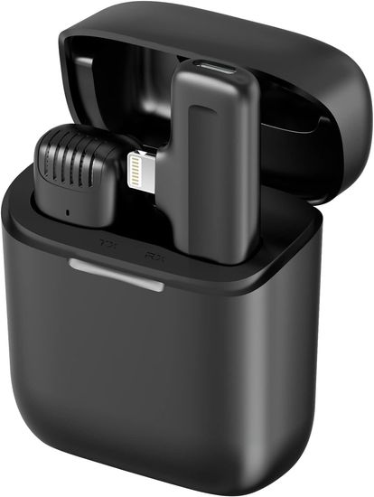 Беспроводной петличный Lightning микрофон Savetek P31, петличка для iPhone/iPad с зарядным кейсом, до 20м 1208 фото