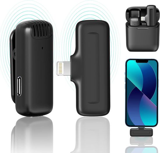 Бездротовий петличний Lightning мікрофон Savetek P31, петличка для iPhone / iPad з зарядним кейсом, до 20м 1208 фото