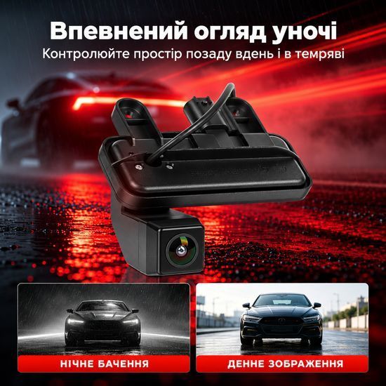 Камера заднього виду в ручку багажника для Mercedes-Benz E-Class 2010-2016 Podofo A4755, AHD 720P, IP67 1410 фото