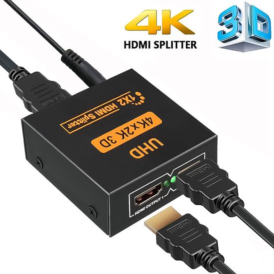 Активний HDMI розгалужувач на 2 порти UHD, двонаправлений відео спліттер Addap HVS-01, 4К, 2K, 3D, 1080Р 7585 фото