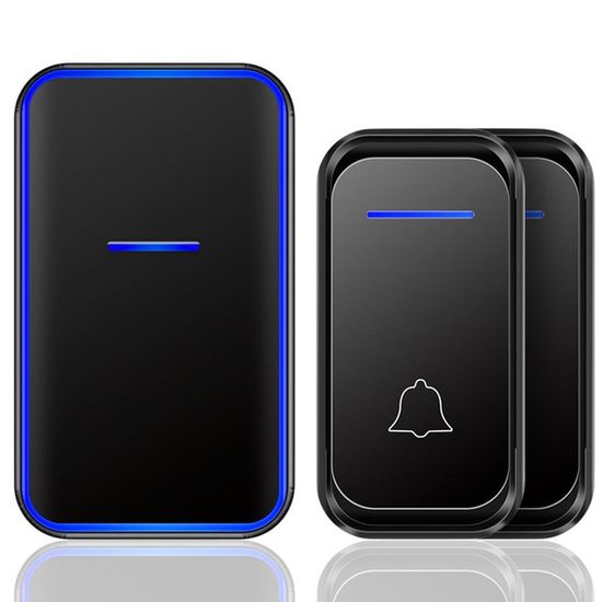 Бездротовий дверний дзвінок з 2-ма кнопками виклику Digital Lion WDB-02-1, 38 мелодій, до 300 м, Чорний 7681 фото