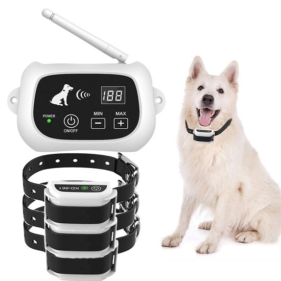 Бездротовий електронний паркан для собак Pet KD-661 з 3-ма нашийниками, білий 7103 фото