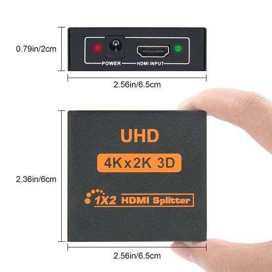 Активный HDMI разветвитель на 2 порта UHD, двунаправленный видео сплиттер Addap HVS-01, 4K, 2K, 3D, 1080Р 7585 фото