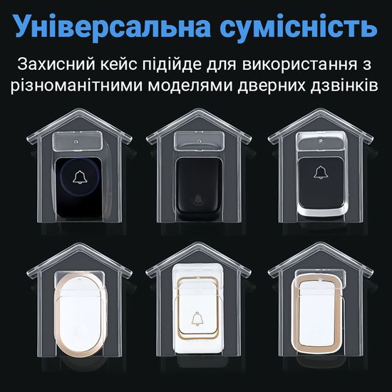 Прозрачный защитный кейс для кнопки дверного звонка Digital Lion CDB-02 | Влагозащитный бокс в форме дома 1039 фото