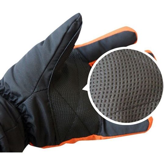 Зимние перчатки с подогревом лыжные uWarm GF0126H на батарейках, размер M, оранжевые 7633 фото