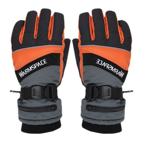 Зимові рукавички з підігрівом лижні uWarm GF0126H на батарейках, розмір M, помаранчеві 7633 фото