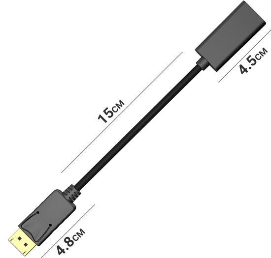 Адаптер, переходник DisplayPort Male to HDMI Female Addap DP2HDMI-01, для передачи видеосигнала, 4K