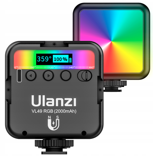 Заполняющий цветной RGB накамерный видео свет Ulanzi VL49 | Портативная светодиодная панель для фото и видео на штатив, 6W 0208 фото