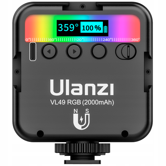 Заполняющий цветной RGB накамерный видео свет Ulanzi VL49 | Портативная светодиодная панель для фото и видео на штатив, 6W 0208 фото