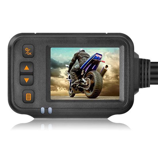 Мото відеореєстратор з 2 камерами Podofo W8122, для переднього та заднього огляду мотоцикла, Full HD 1080P, IP65  1040 фото
