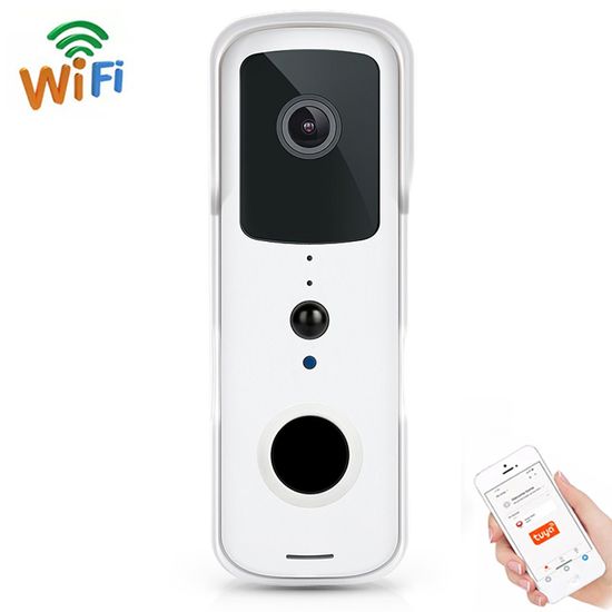Умный дверной видеодомофон с WiFi и датчиком движения USmart VDB-01w, видеозвонок + приемник с поддержкой Tuya, White 7733 фото