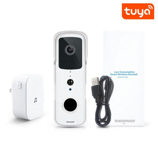 Умный дверной видеодомофон с WiFi и датчиком движения USmart VDB-01w, видеозвонок + приемник с поддержкой Tuya, White 7733 фото
