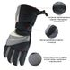 Зимові лижні рукавиці з підігрівом uWarm GA340B з акумулятором 3600mAh, до 6 годин, розмір XL, сірі 7635 фото 6