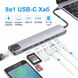 Мультифункціональний USB Type-C хаб Addap MH-04, 8 в 1: HDMI / HDTV + PD + USB C + SD + TF + RJ45 7587 фото 2