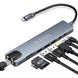 Мультифункциональный USB Type-C хаб Addap MH-04, 8 в 1: HDMI/HDTV + PD + USB C + SD + TF + RJ45 7587 фото 14
