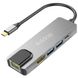 Мультифункциональный USB Type-C хаб / разветвитель Addap MH-09, концентратор 5в1: 2 x USB 3,0 + Type-C + HDMI + Ethernet 100mbps 7775 фото 1