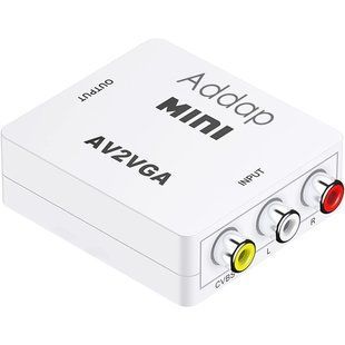 Аналоговый видео конвертер с AV на VGA разъем Addap AV2VGA-01, разрешение Full HD 1080P