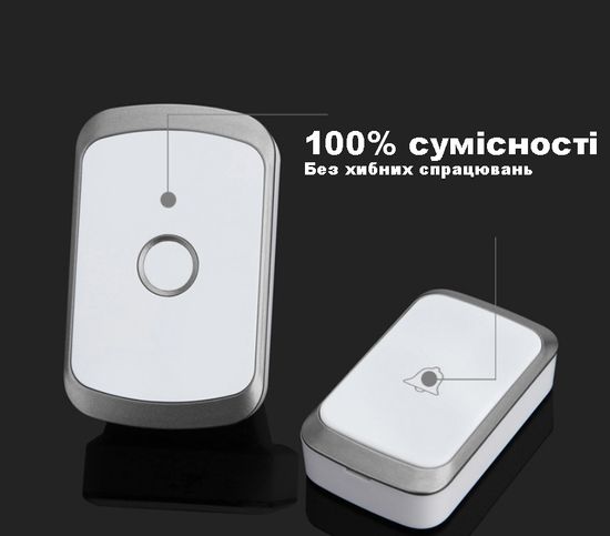 Дверний дзвінок бездротовий з 2-ма кнопками виклику Digital Lion WDB-01-1, до 300 метрів, білий 7684 фото