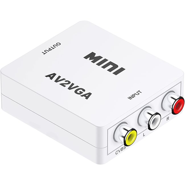 Аналоговий відео конвертер з AV на VGA роз'єм Addap AV2VGA-01, роздільна здатність Full HD 1080P