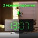 Зеркальные электронные настольные часы DT 6507 с зеленой подсветкой, термометром и будильником 7453 фото 8