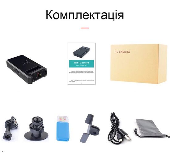 Wi-Fi міні камера видеонаблюдения с поворотным объективом 180° Digital Lion MD-91, с датчиком движения, 1080P 1112 фото