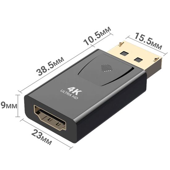 Адаптер, переходник DisplayPort Male to HDMI Female Addap DP2HDMI-02, для передачи видеосигнала, 4K