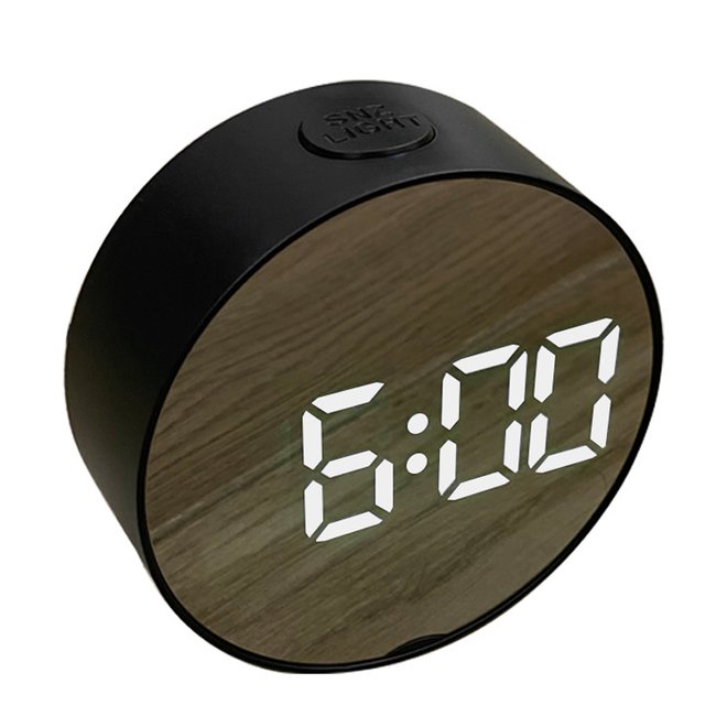 Настільний електронний LED годинник DT 6505 з дзеркальним дисплеєм, круглий 7454 фото