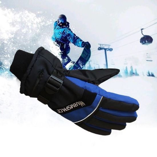 Зимові рукавички з підігрівом лижні uWarm GF0126 з акумуляторами 2000mAh, до 4-х годин, розмір L, сині 3692 фото