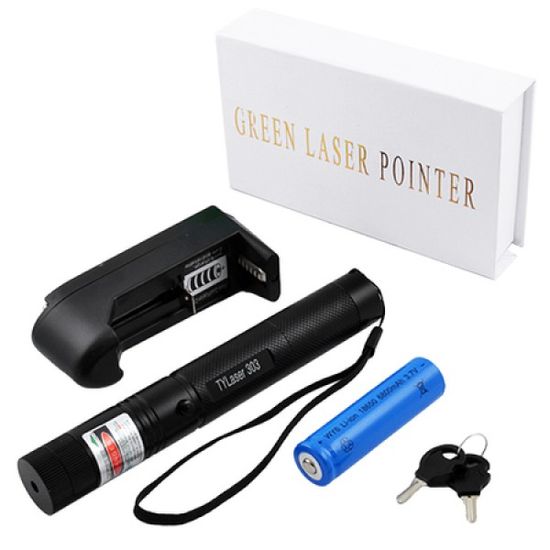Лазерна указка високої потужності Laser 303 із зеленим променем і ключем 7407 фото