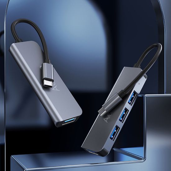 USB Type-C Hub, концентратор для ноутбука Addap UH-06, Хаб на 4 порта 7778 фото