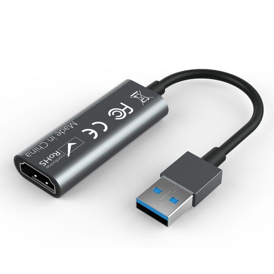 Зовнішня відеокарта відеозахоплення HDMI - USB для стрімів, запису екрану та оцифрування відео Addap VCC-02 7736 фото