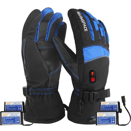 Зимові лижні рукавиці з двостороннім підігрівом uWarm GA800A, з регулюванням температури, до 6 годин, 4000mAh, сині, XL 7639 фото