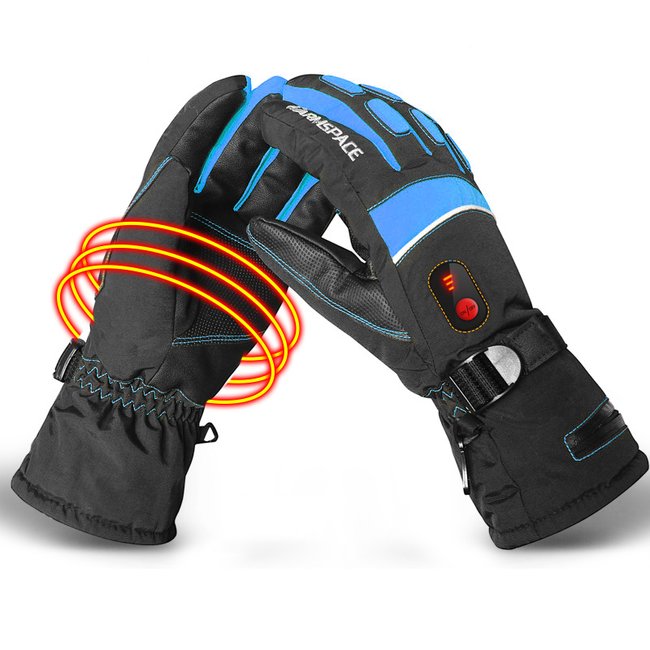 Зимові лижні рукавиці з двостороннім підігрівом uWarm GA800A, з регулюванням температури, до 6 годин, 4000mAh, сині, XL 7639 фото