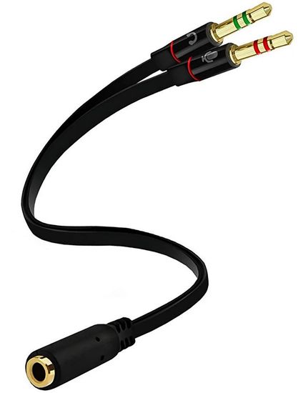AUX Аудіо - перехідник 4pin на 3pin Addap AJA-02, з роздвоєним інтерфейсом 3.5мм для навушників та мікрофона 0085 фото