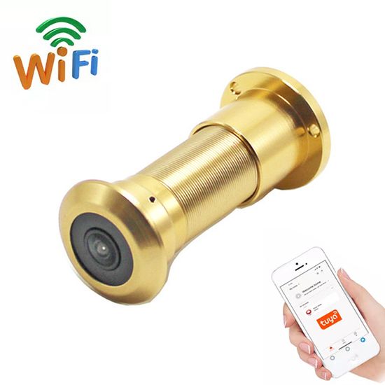 Wifi видеоглазок c датчиком движения и записью USmart DE-01w, поддержка Tuya, Android / iOS, Gold 7591 фото