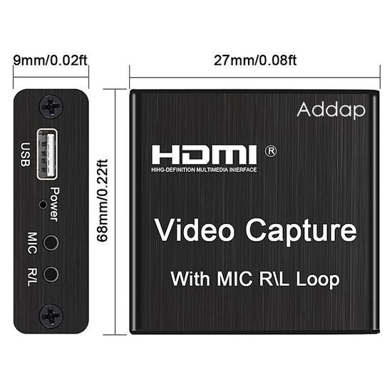 Внешняя карта видеозахвата HDMI - USB для стримов, записи экрана Addap VCC-03, для ноутбука, ПК 7737 фото