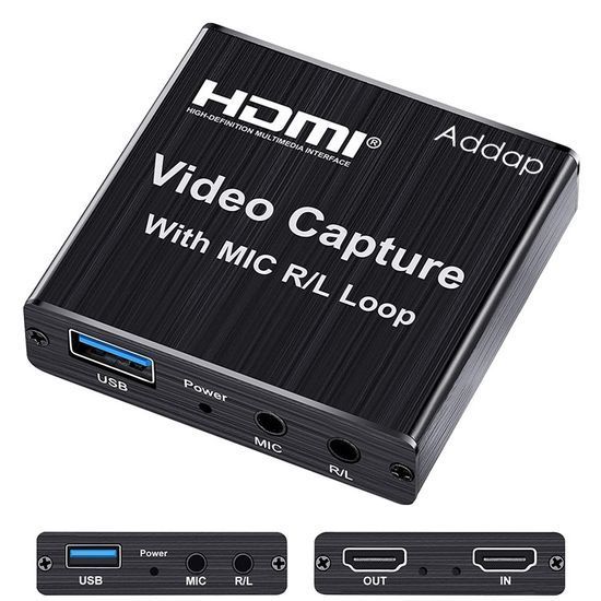 Внешняя карта видеозахвата HDMI - USB для стримов, записи экрана Addap VCC-03, для ноутбука, ПК 7737 фото