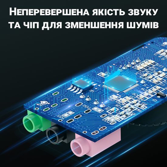 Зовнішня USB звукова карта Ugreen CM129 з регулятором гучності | Аудіо-адаптер на 3 порти 3,5 мм Jack 7500 фото